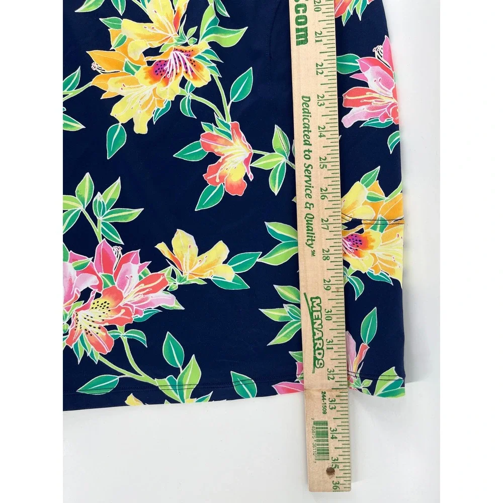 Tommy Bahama Womens Floral Ruffle Swim Dress Navy Blue SS500071‎ Size L